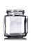 9 oz clear glass oval hex-shaped jar with 63TW neck finish