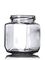 9 oz clear glass oval hex-shaped jar with 63TW neck finish