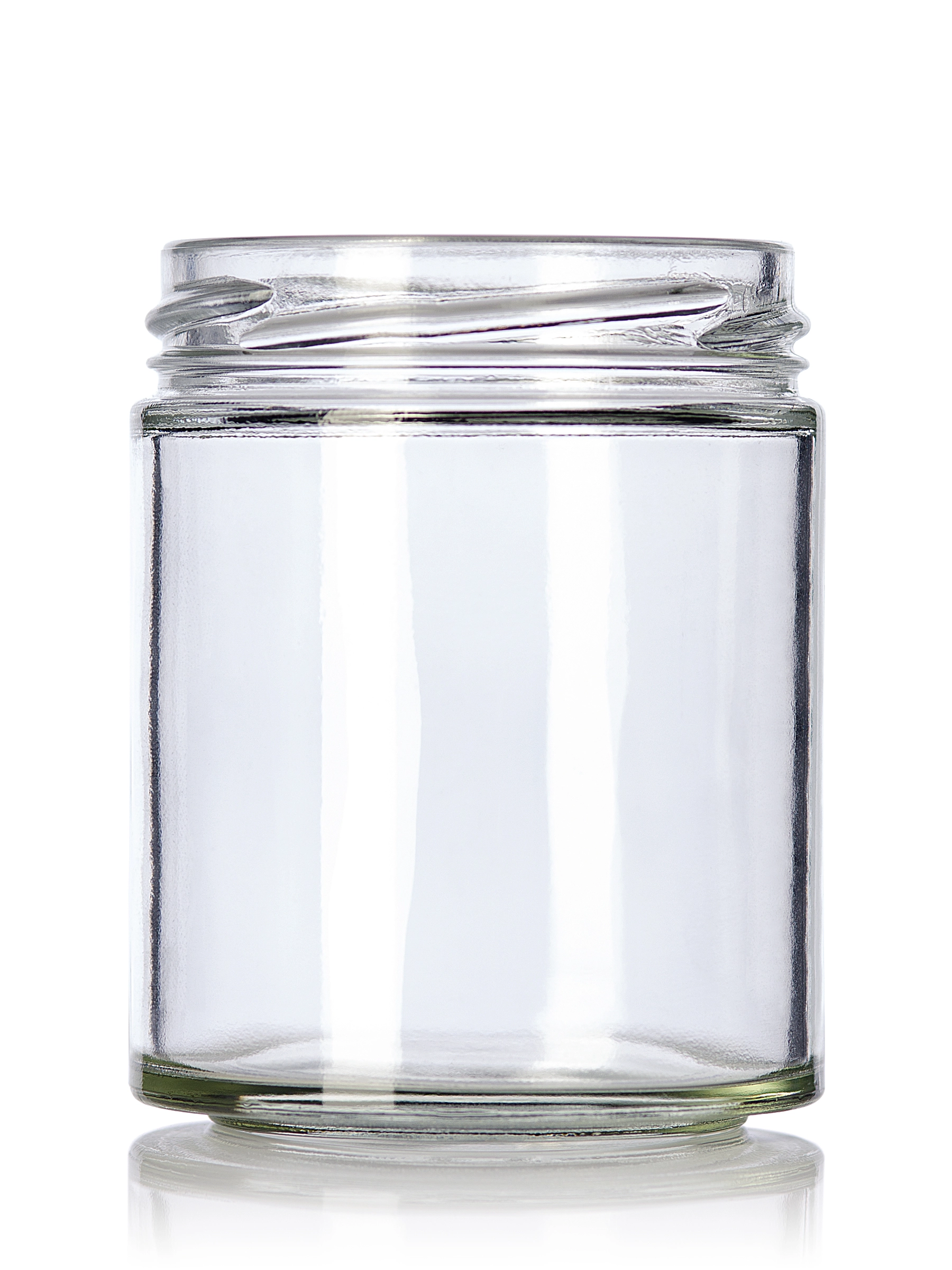 6 oz Clear Glass Straight-Sided Round Jar – G048