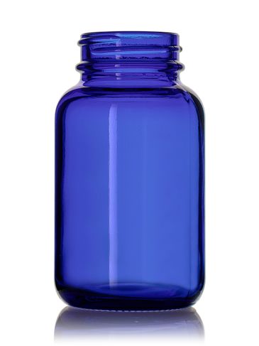 120 cc cobalt blue glass pill packer bottle with 38-400 neck finish