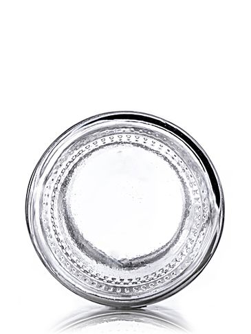 1 oz clear glass boston round bottle with 28-400 neck finish