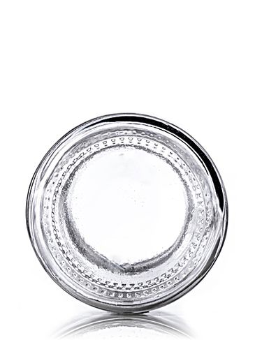 1 oz clear glass boston round bottle with 28-400 neck finish