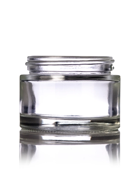 55 ml (1.85 Oz) Clear Glass Cylinder Low-Profile Jar – G081