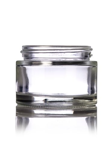 55 ml (1.85 oz) clear glass cylinder low-profile jar with 53-400 neck finish
