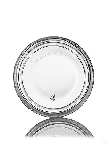 6 oz clear glass straight-sided round jar with 63-400 neck finish