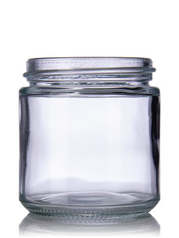 3 oz clear glass straight-sided round jar with 53-400 neck finish