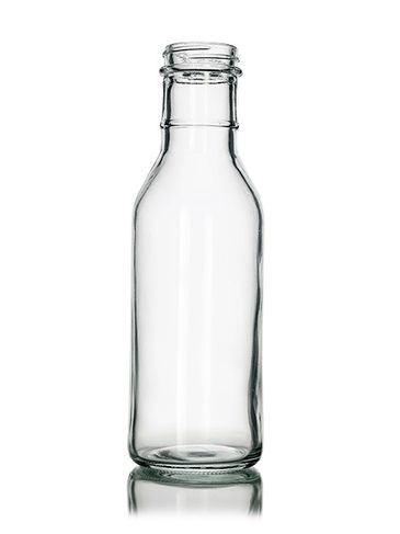 12 oz clear glass sauce bottle with 38-400 neck finish