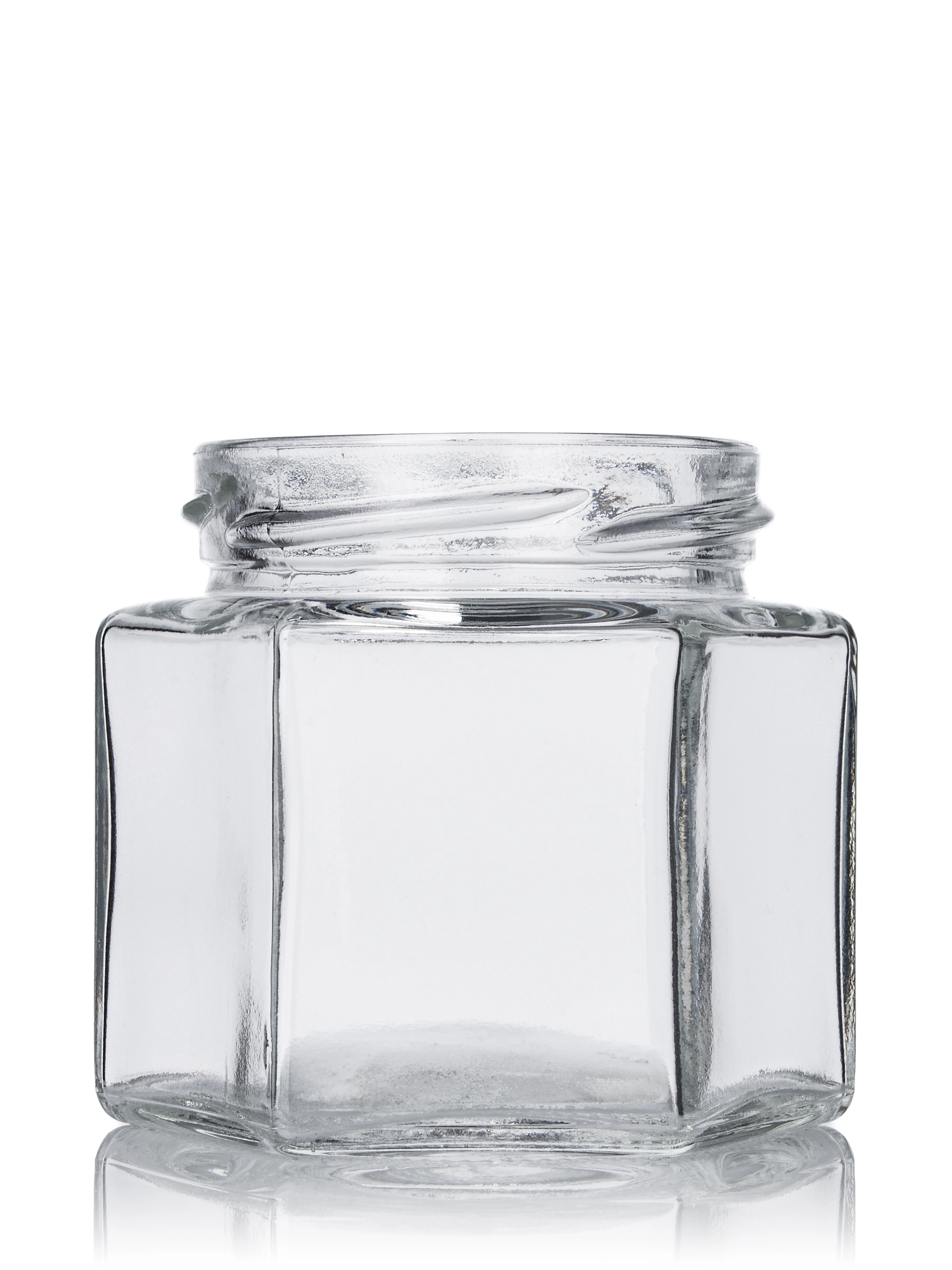4 oz Clear Glass Hex-Shaped Jar – G1160CL