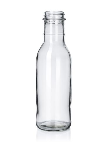 12 oz clear glass sauce bottle with 38-400 neck finish