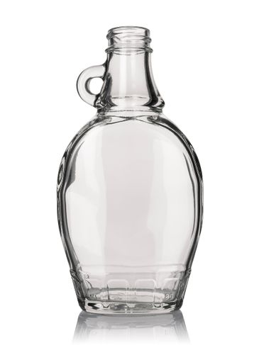 8 oz clear glass syrup flask bottle with 28-400 neck finish