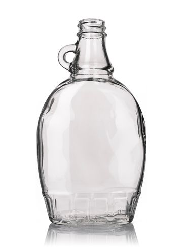 12 oz clear glass syrup flask bottle with 28-400 neck finish