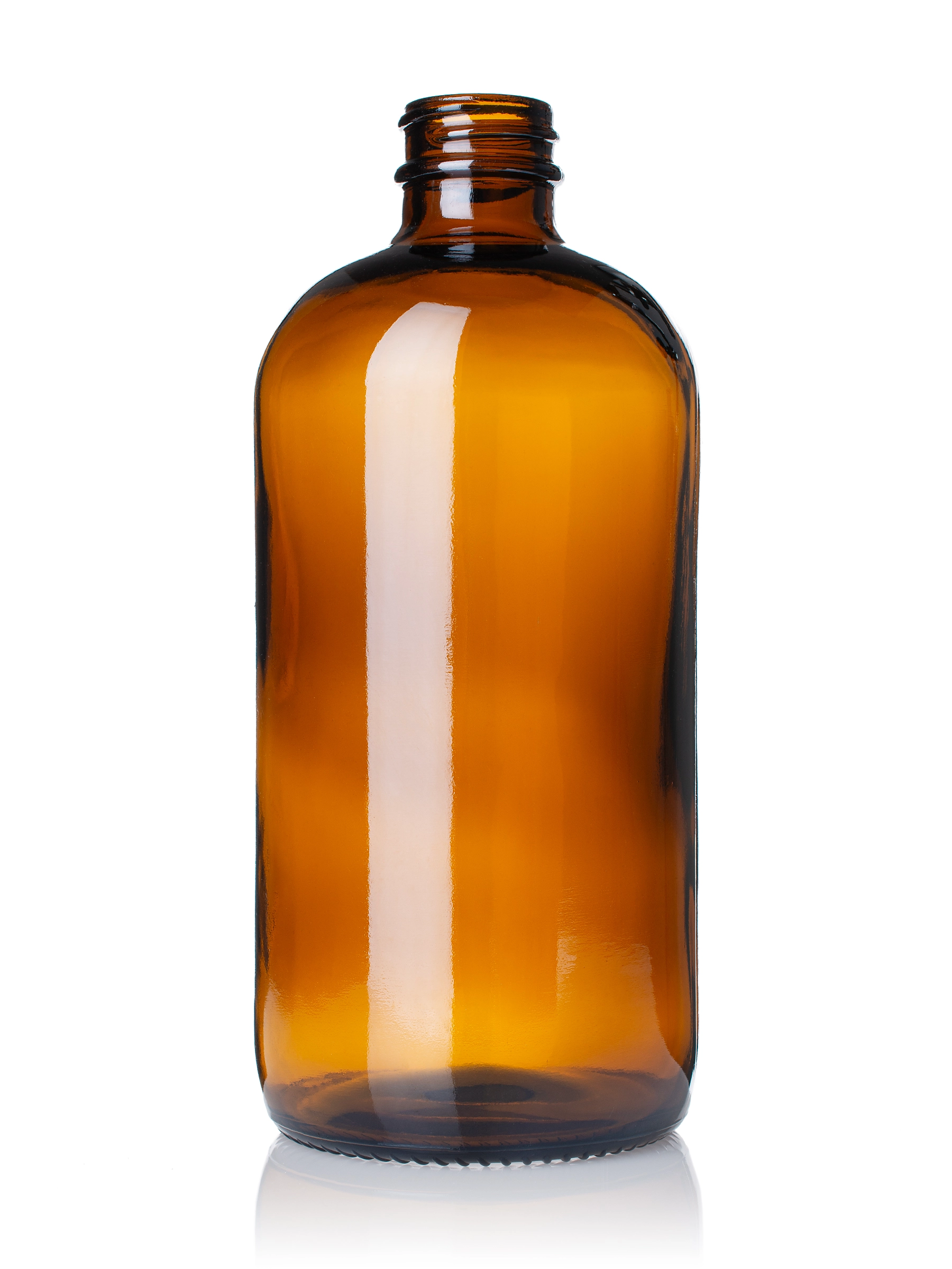 16 oz Amber Glass Boston Round Bottle – G13322AM