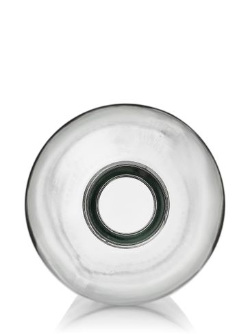 16 oz clear glass boston round bottle with 28-400 neck finish