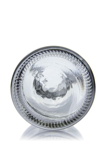 4 oz clear glass boston round bottle with 22-400 neck finish