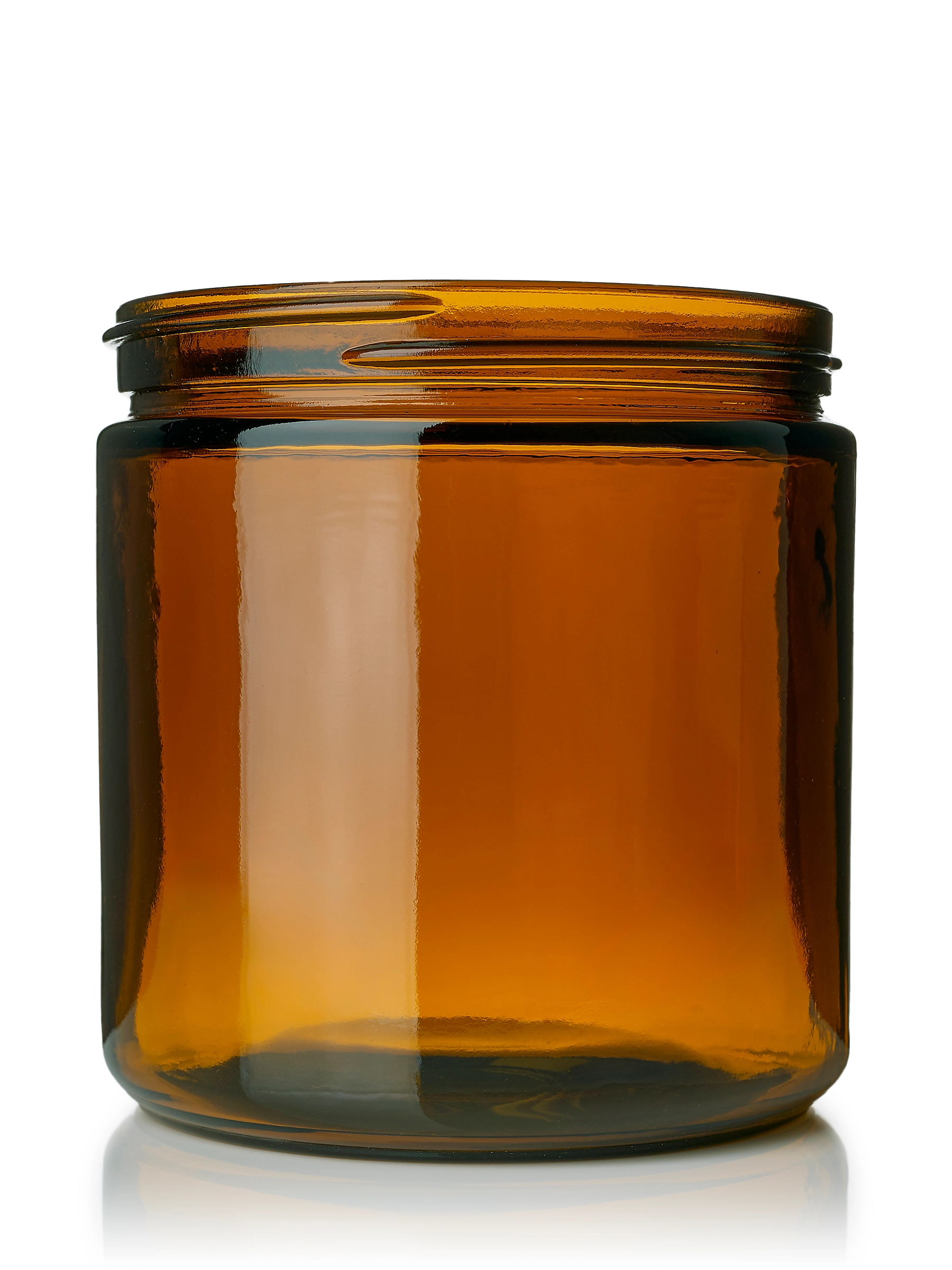 16 oz Amber Glass Straight-Sided Round Jar – G177AM