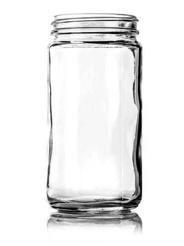 12 oz clear glass paragon jar with 63-400 neck finish