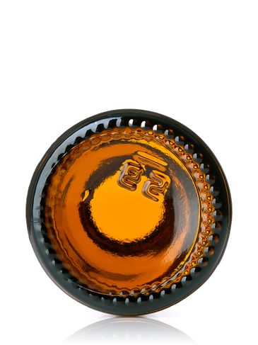 1 oz amber glass boston round bottle with 20-400 neck finish