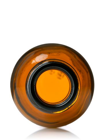 1 oz amber glass boston round bottle with 20-400 neck finish