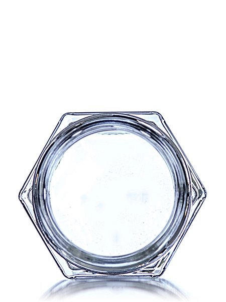 1.5 oz Clear Glass Hex-Shaped Jar – G210