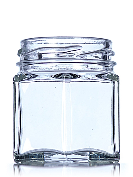 1.5 oz Clear Glass Hex-Shaped Jar – G210