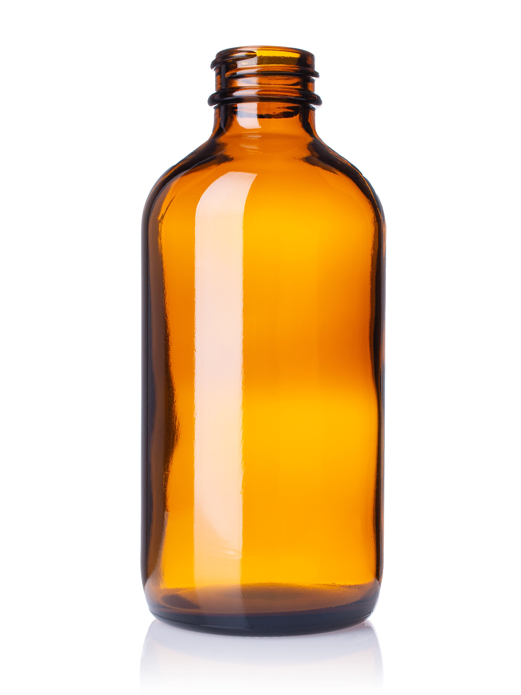 8 oz Amber Glass Boston Round Bottle – G2142AM-108