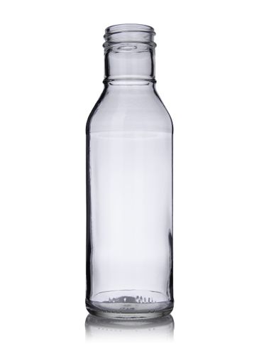 12 oz clear glass sauce bottle with 38-405 neck finish