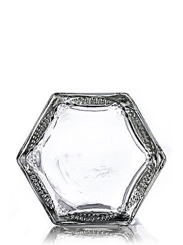 55 mL clear glass hex-shaped jar with 43TW neck finish