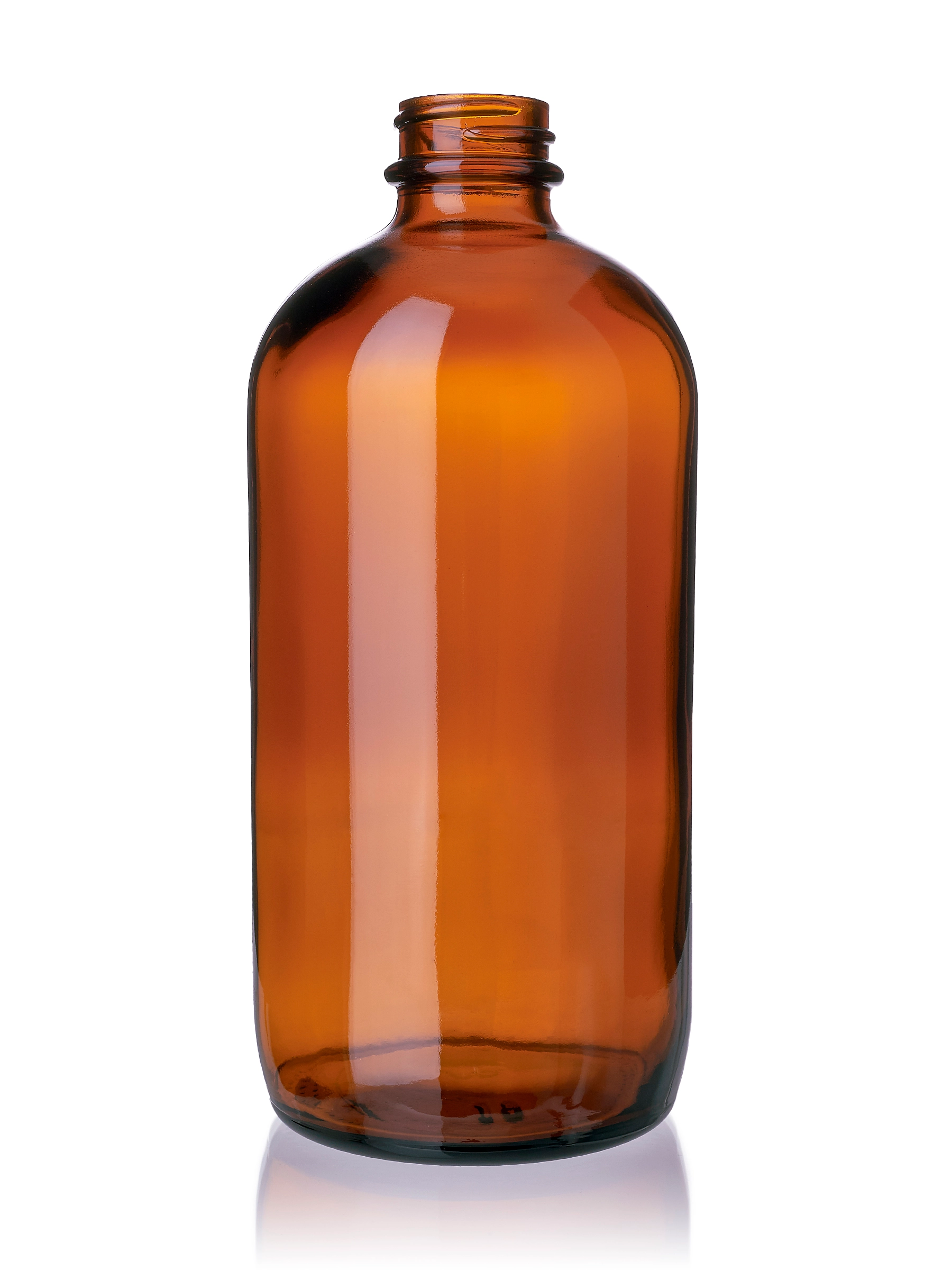 16 oz Amber Glass Boston Round Bottle – G2228AM