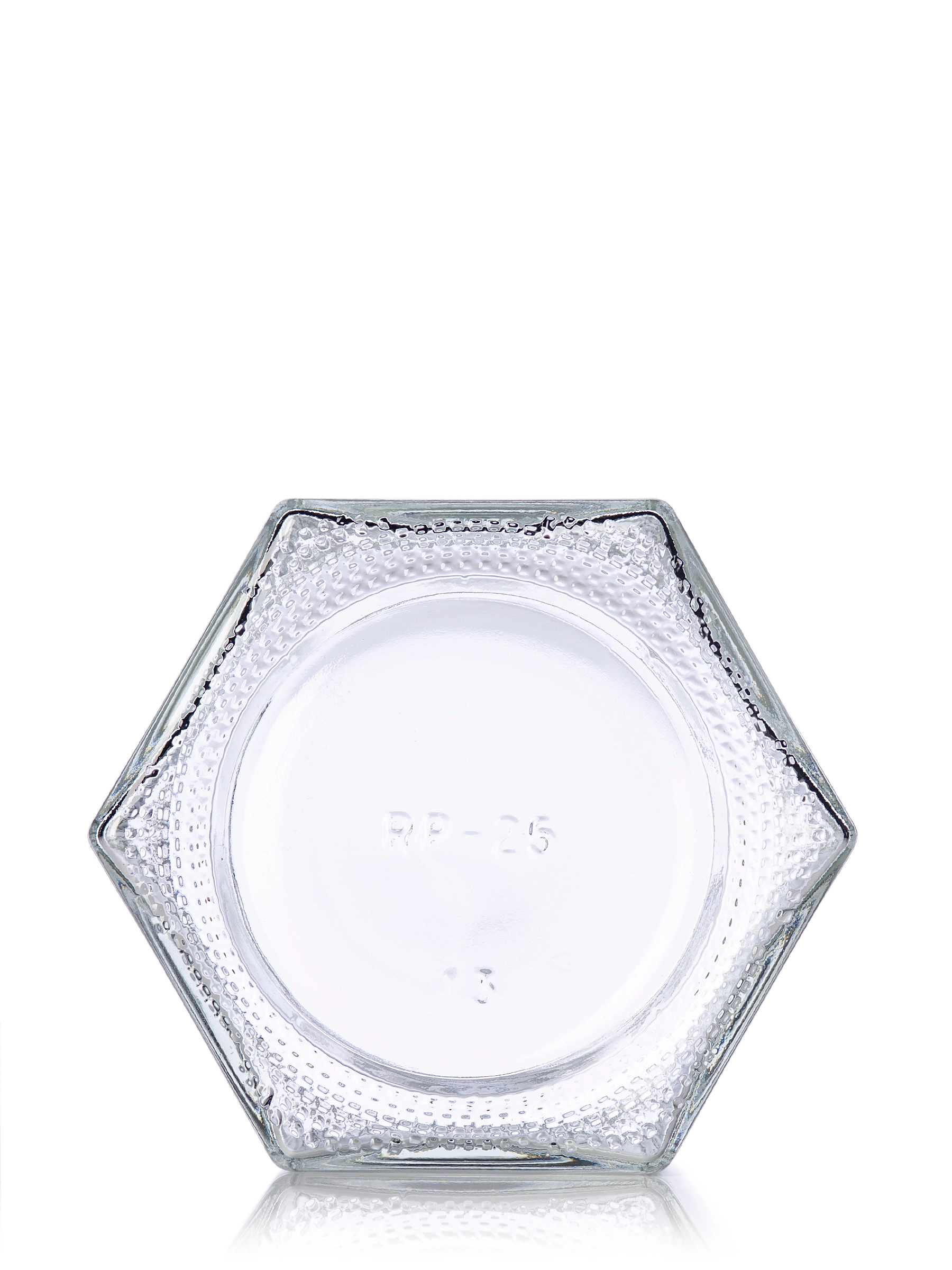 4 oz Clear Glass Hex-Shaped Jar – G230