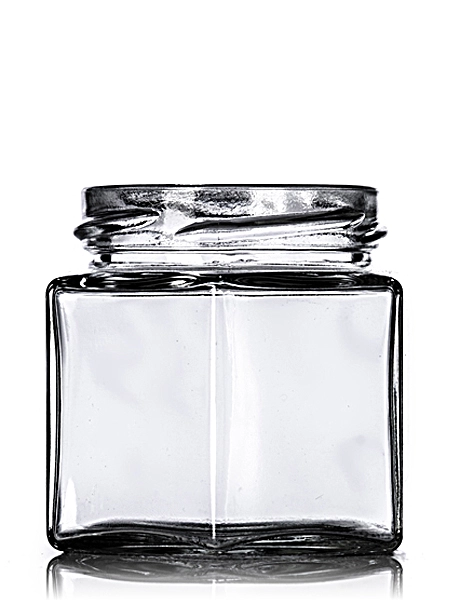 4 oz Clear Glass Hex-Shaped Jar – G230