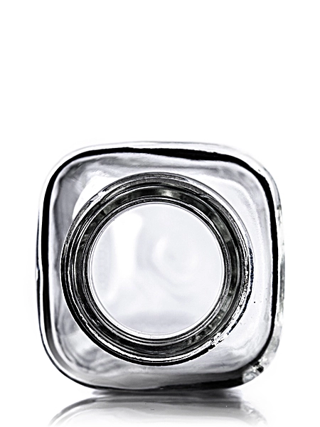 4 oz Clear Glass French Square Bottle – G261