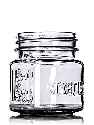 8 oz clear glass Mason jar with 70-450G neck finish