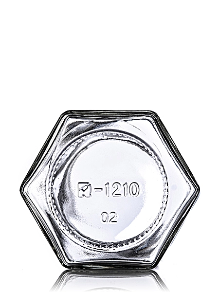 9 oz Clear Glass Hex-Shaped Jar – G270