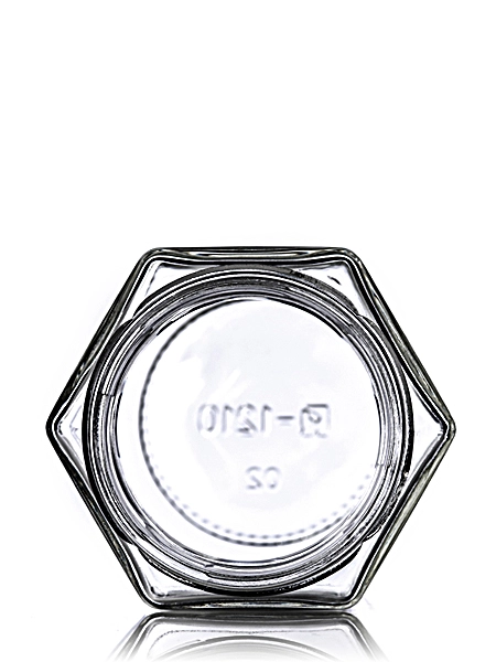 9 oz Clear Glass Hex-Shaped Jar – G270