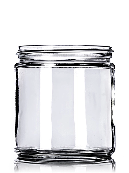 16 oz Clear Glass Straight-Sided Round Jar – G275