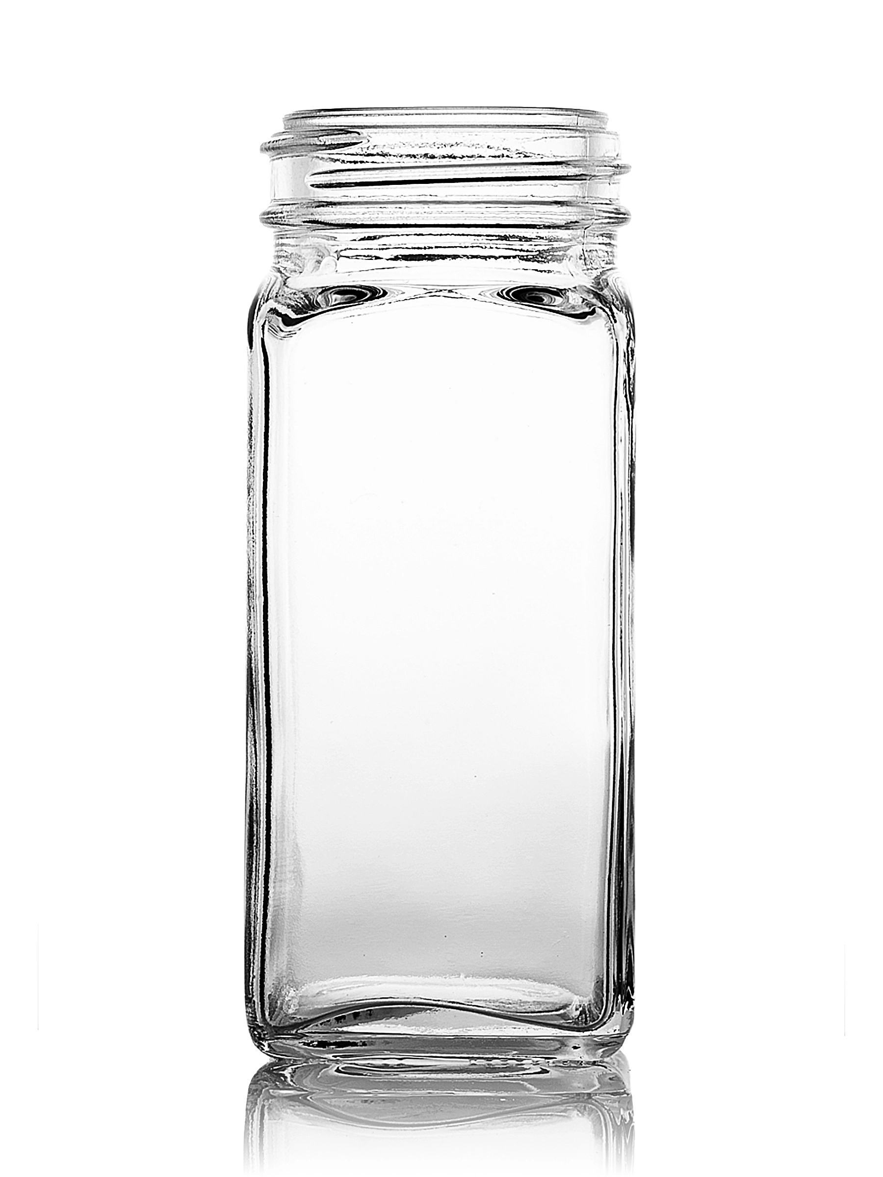 4 oz Clear Glass Square Spice Bottle – G277CL