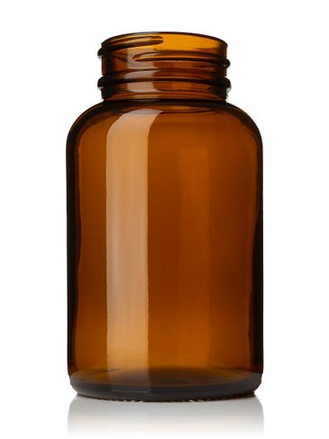 120 cc amber glass pill packer bottle with 38-400 neck finish