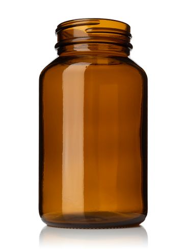 200 cc amber glass pill packer bottle with 45-400 neck finish