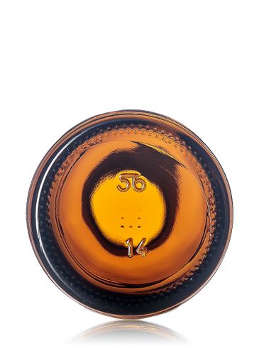6 oz amber glass boston round bottle with 24-400 neck finish