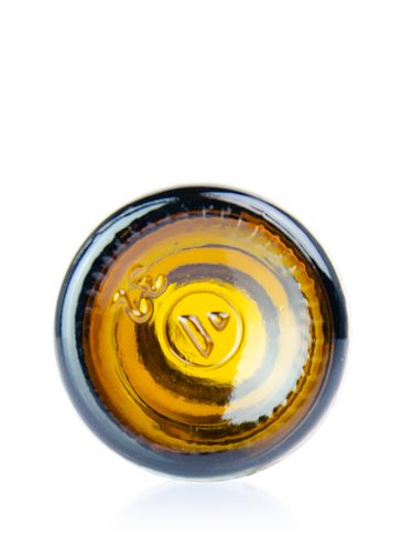 1 oz brown glass boston round bottle with 20-400 neck finish