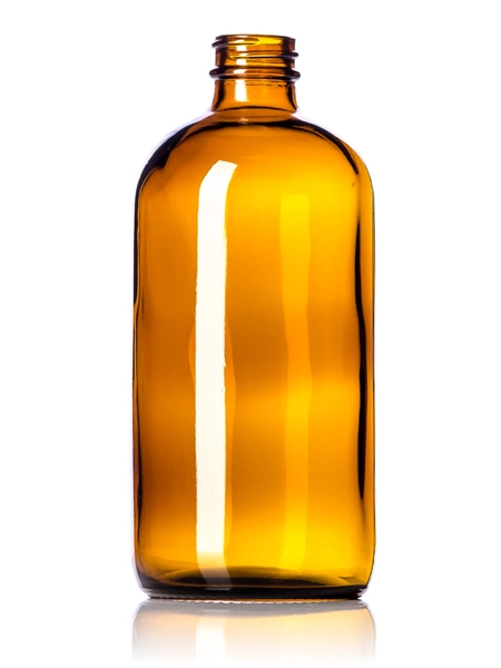 16 oz Amber Glass Boston Round Bottle – G733AM