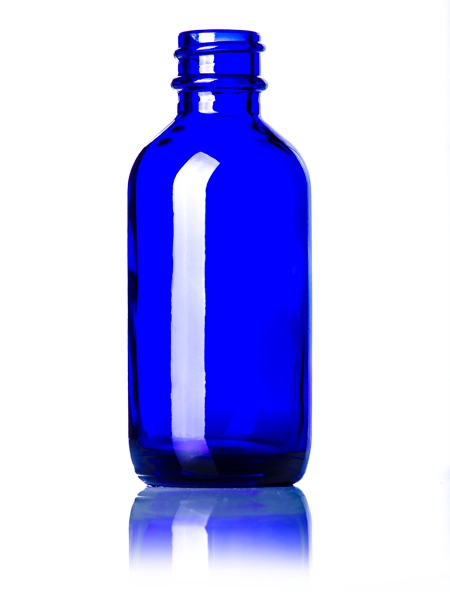 2 oz Cobalt Blue Glass Boston Round Bottle – G836BL