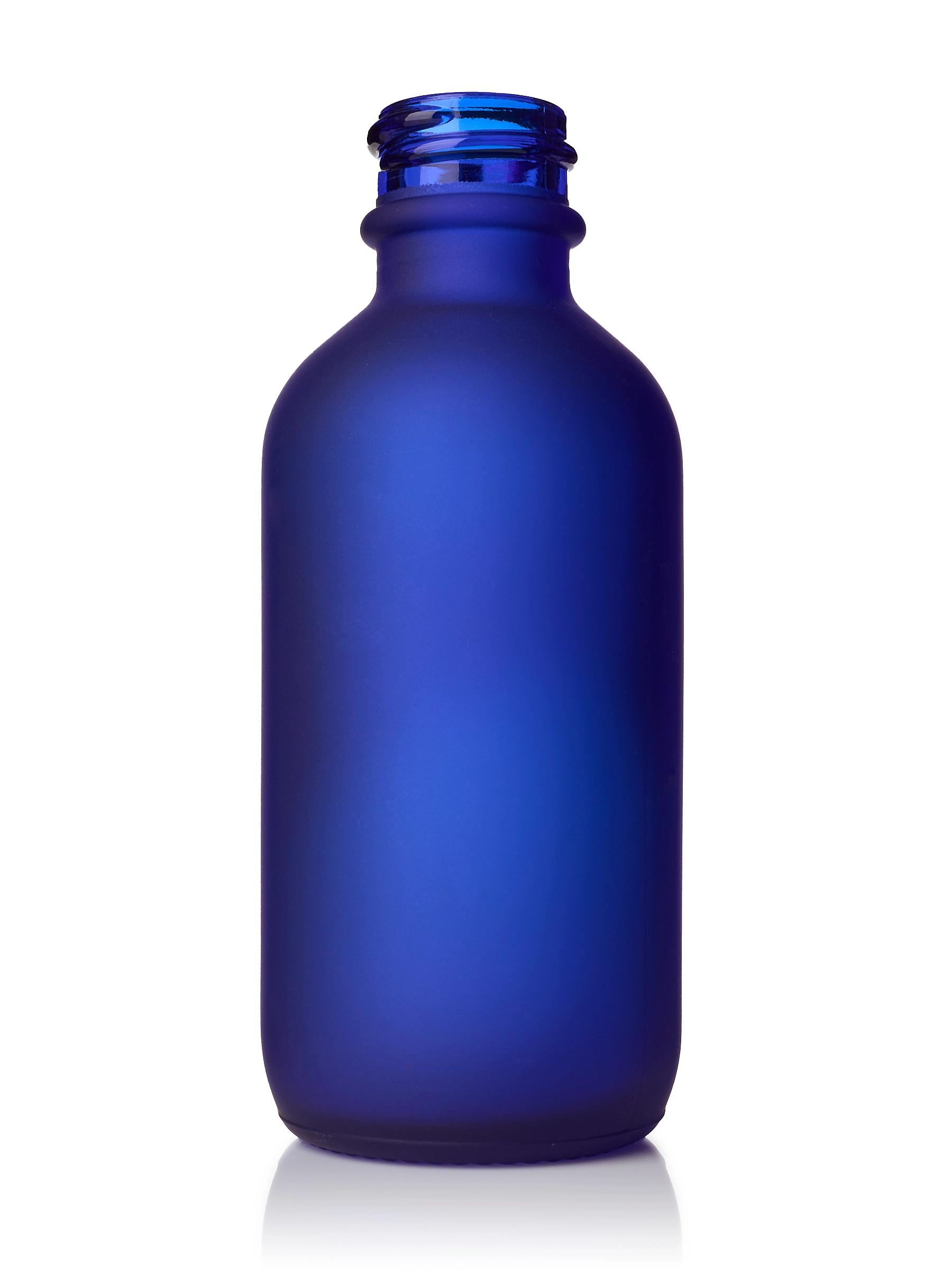 2 oz Cobalt Blue Frosted Glass Boston Round Bottle – G836BLF