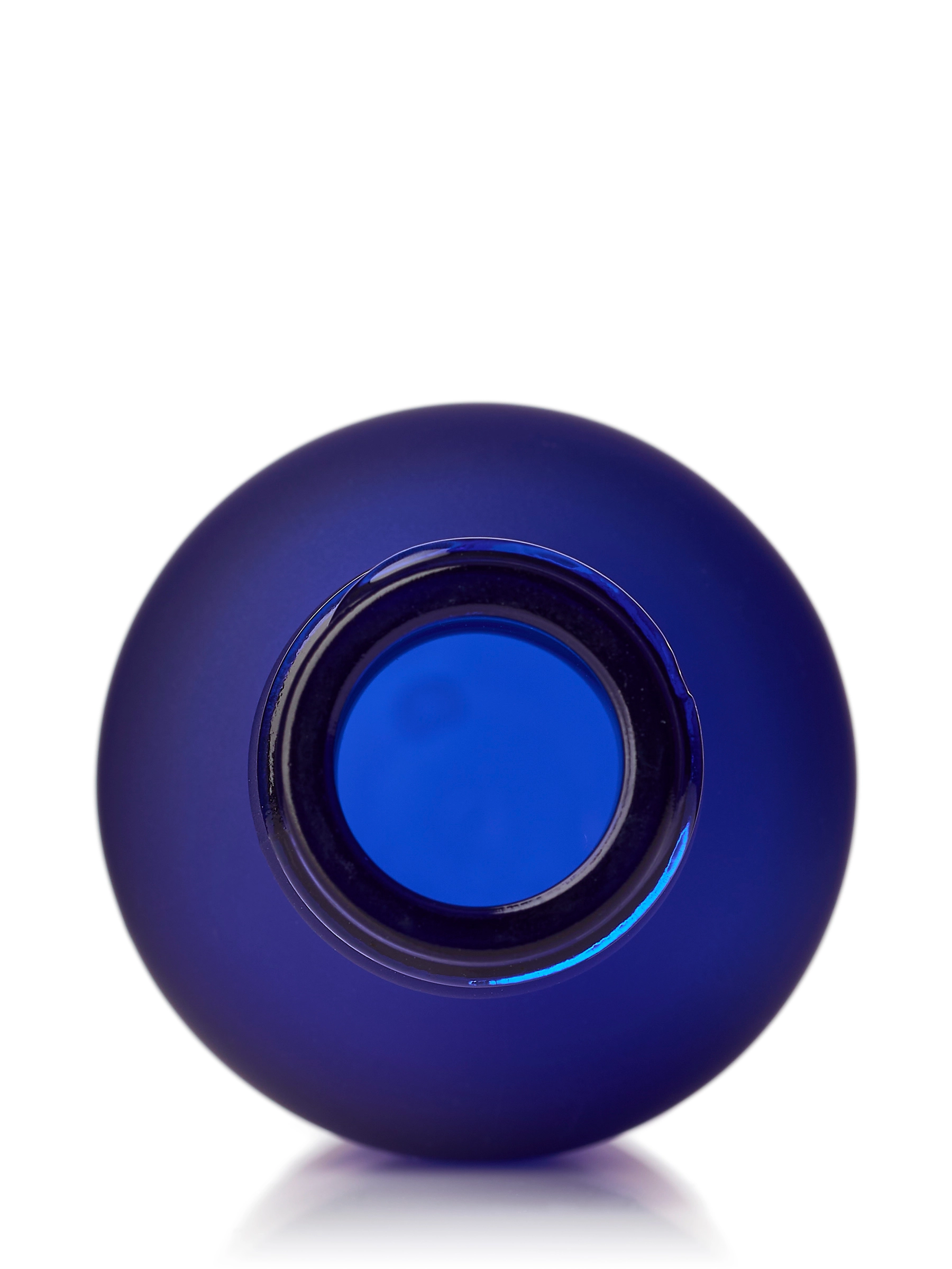 2 oz Cobalt Blue Frosted Glass Boston Round Bottle – G836BLF