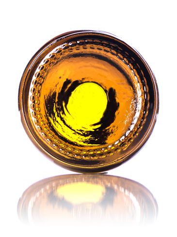 1 oz amber glass boston round bottle with 20-400 neck finish