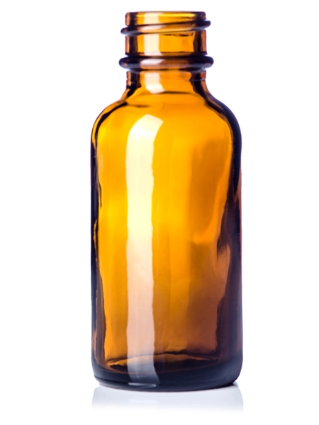 1 oz Amber Glass Boston Round Bottle – G841AM