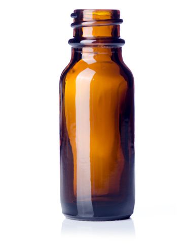 .5 oz amber glass boston round bottle with 18-400 neck finish