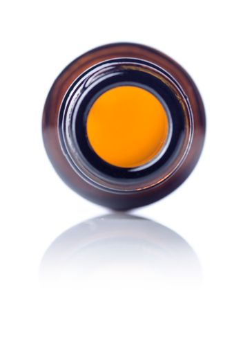 .5 oz amber glass boston round bottle with 18-400 neck finish