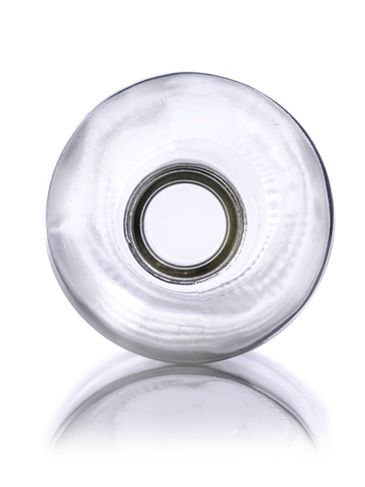 8 oz clear glass boston round bottle with 24-400 neck finish