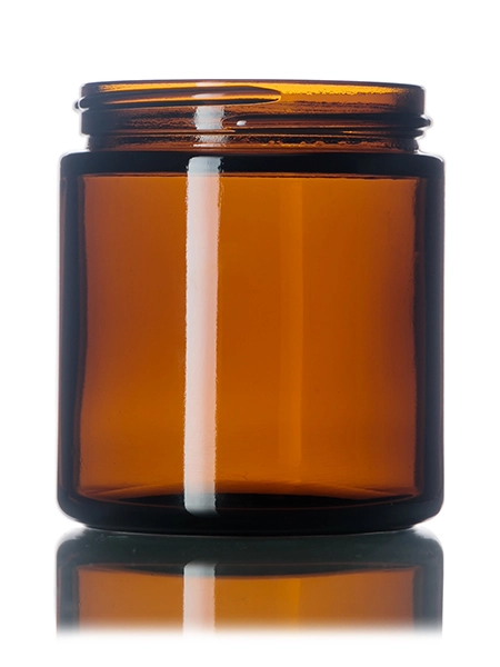 4 oz Amber Glass Straight-Sided Round Jar – G850AM
